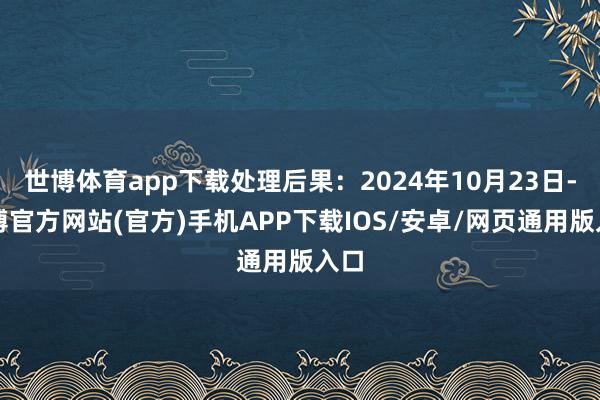 世博体育app下载处理后果：2024年10月23日-世博官方网站(官方)手机APP下载IOS/安卓/网页通用版入口