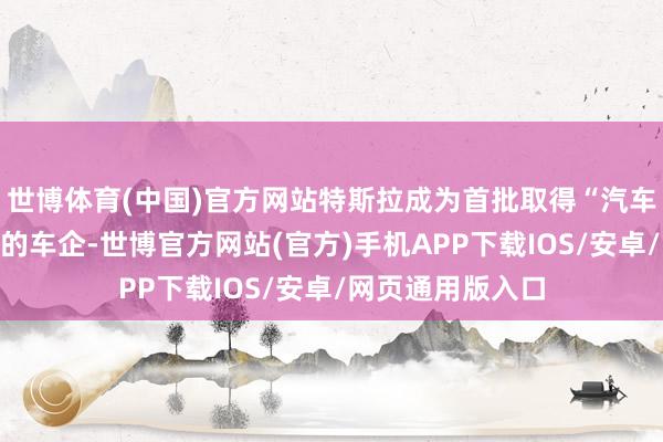 世博体育(中国)官方网站特斯拉成为首批取得“汽车秘密保护”标志的车企-世博官方网站(官方)手机APP下载IOS/安卓/网页通用版入口