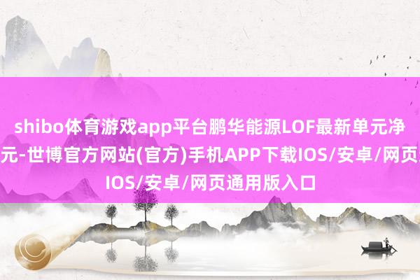 shibo体育游戏app平台鹏华能源LOF最新单元净值为0.849元-世博官方网站(官方)手机APP下载IOS/安卓/网页通用版入口