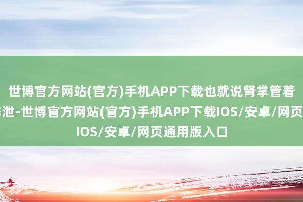 世博官方网站(官方)手机APP下载也就说肾掌管着大小便的排泄-世博官方网站(官方)手机APP下载IOS/安卓/网页通用版入口